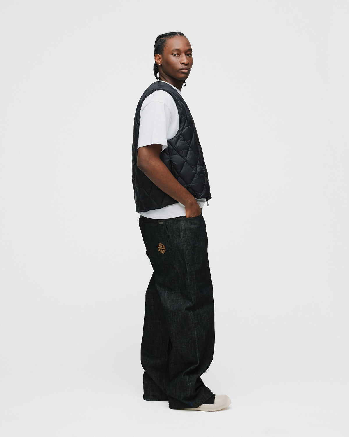 Quilted Puffer Vest - Black