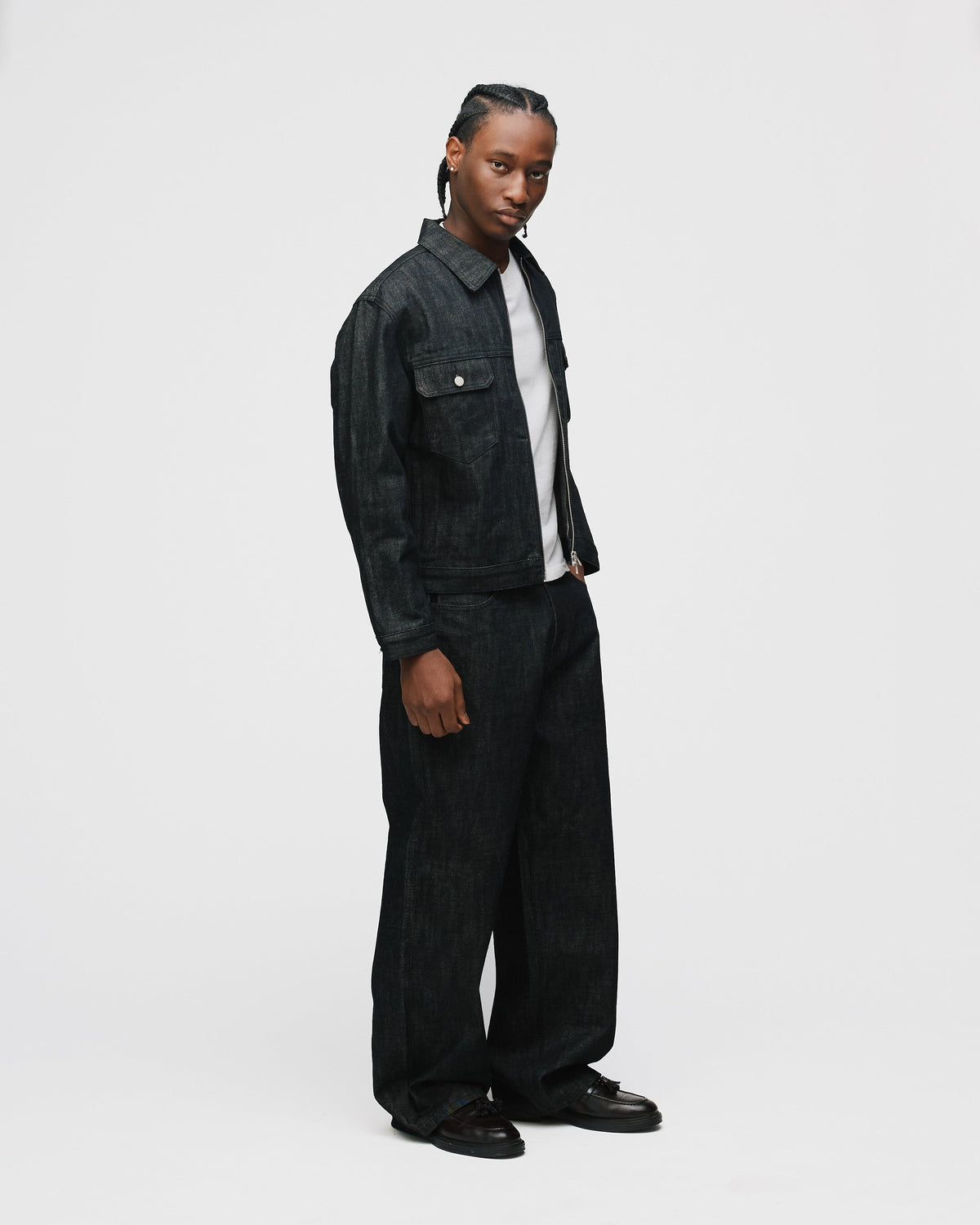 Raw Denim Jacket - Black