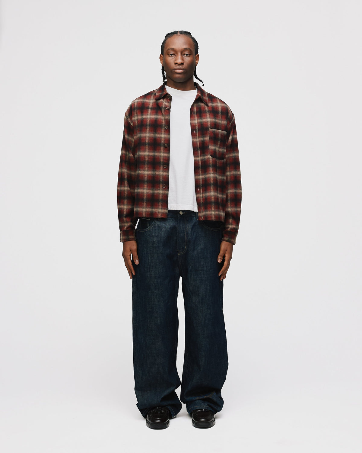 Cropped Flannel - Red