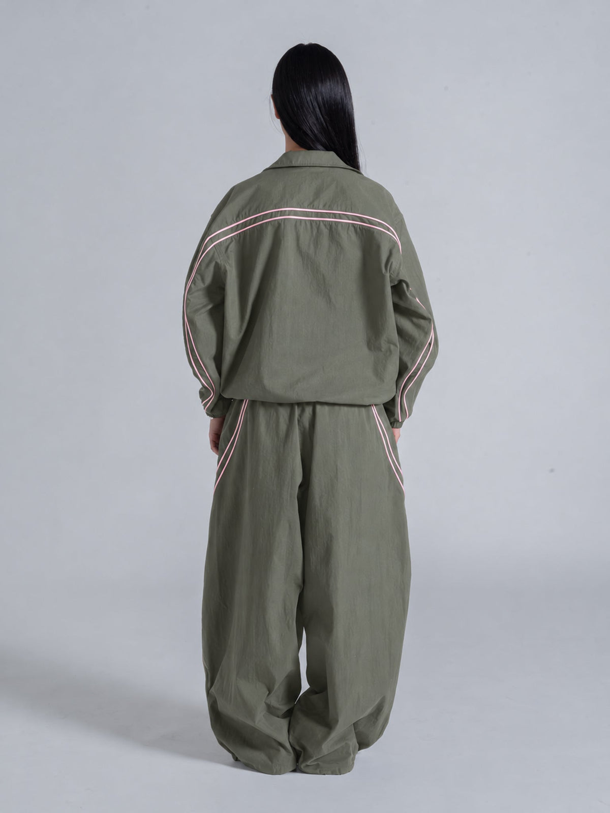 WAVY TRACK JACKET - OLIVE GREEN