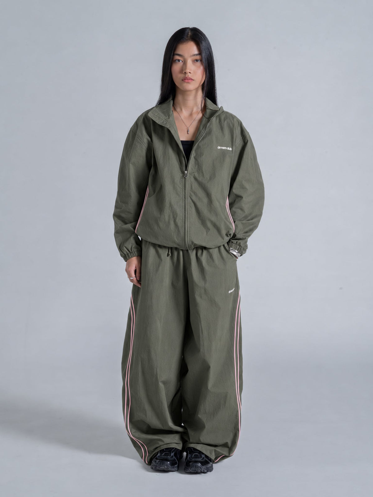 WAVY TRACK PANT - OLIVE GREEN