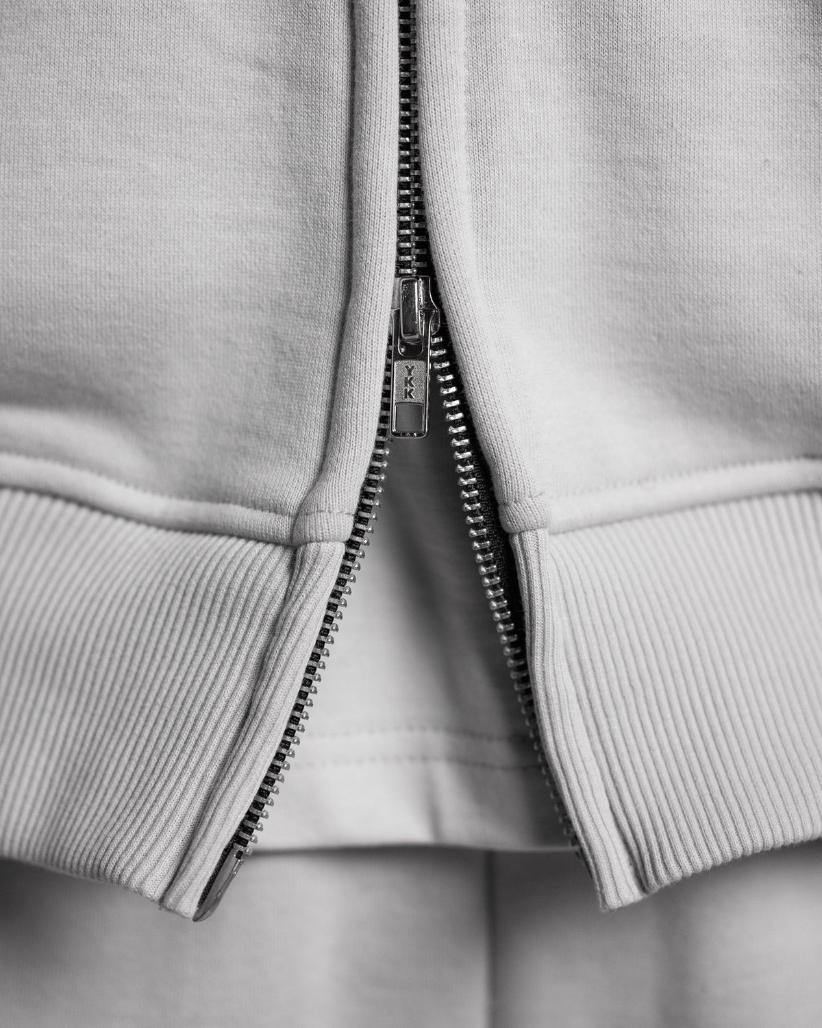 Drop Shoulder Zip Hoodie - Stone