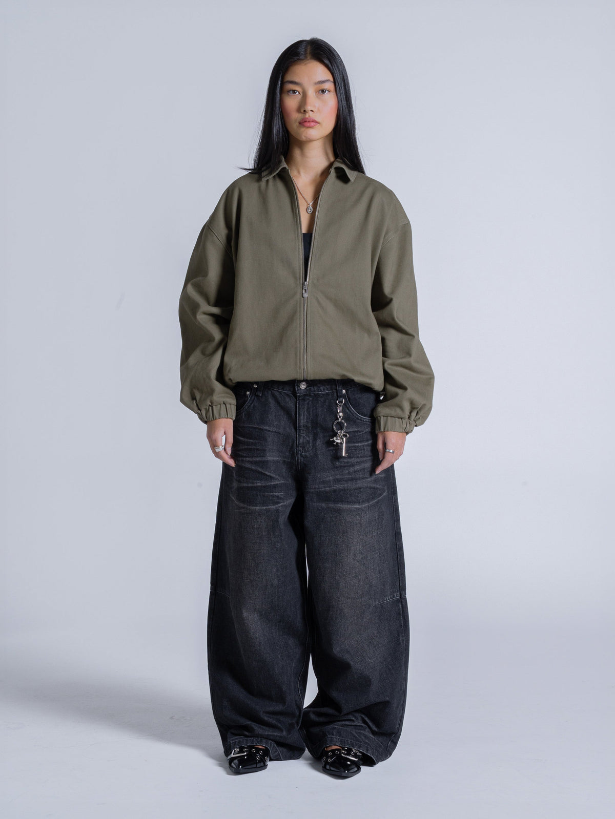 COLLARED JACKET - KHAKI GREEN