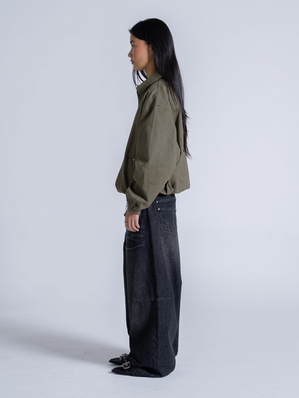 COLLARED JACKET - KHAKI GREEN