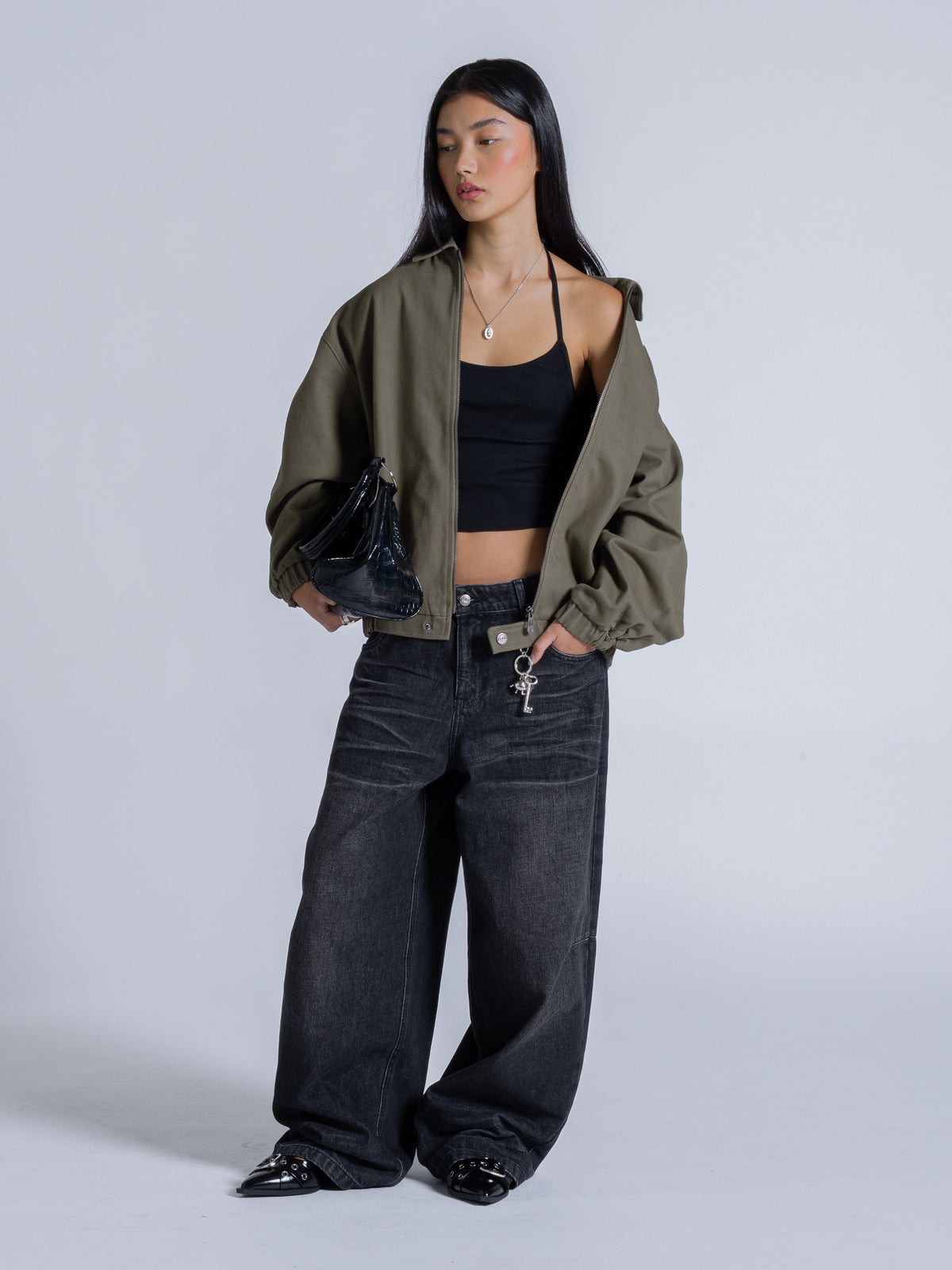 COLLARED JACKET - KHAKI GREEN