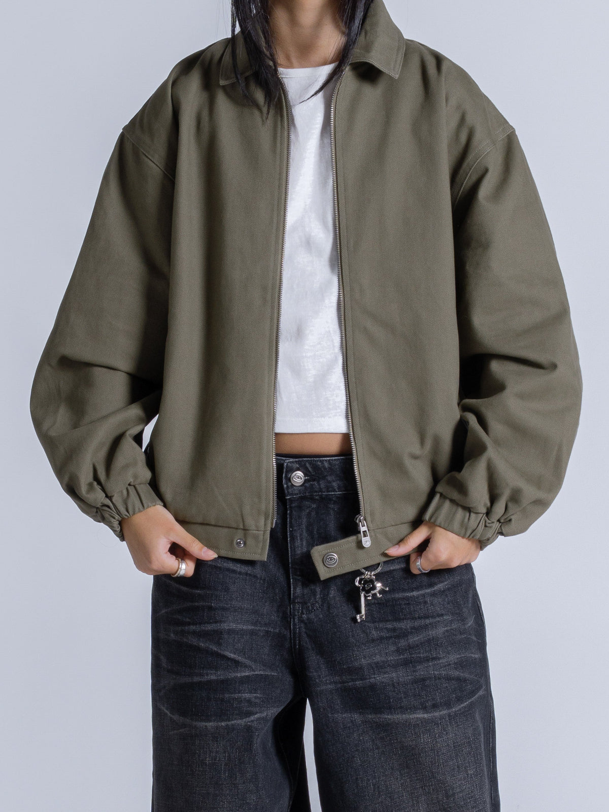 COLLARED JACKET - KHAKI GREEN
