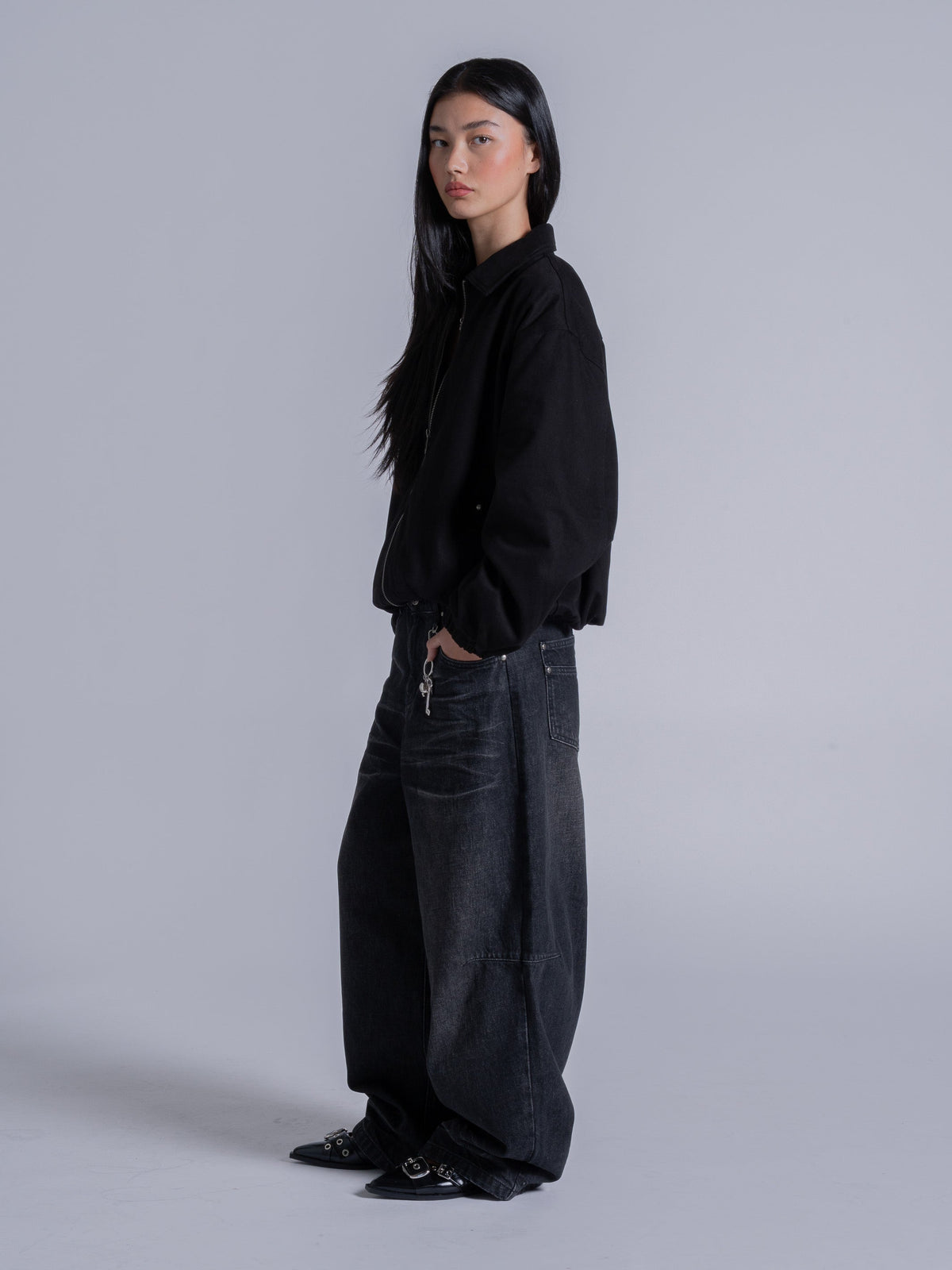COLLARED JACKET - BLACK