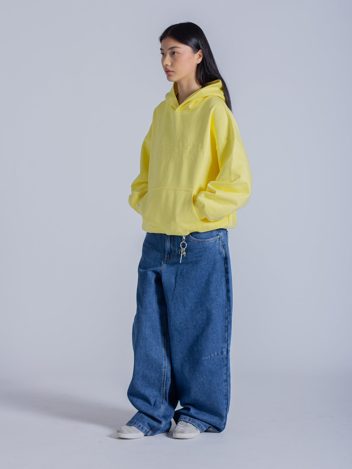 DOODLE TEXT HOODIE - SUNSHINE
