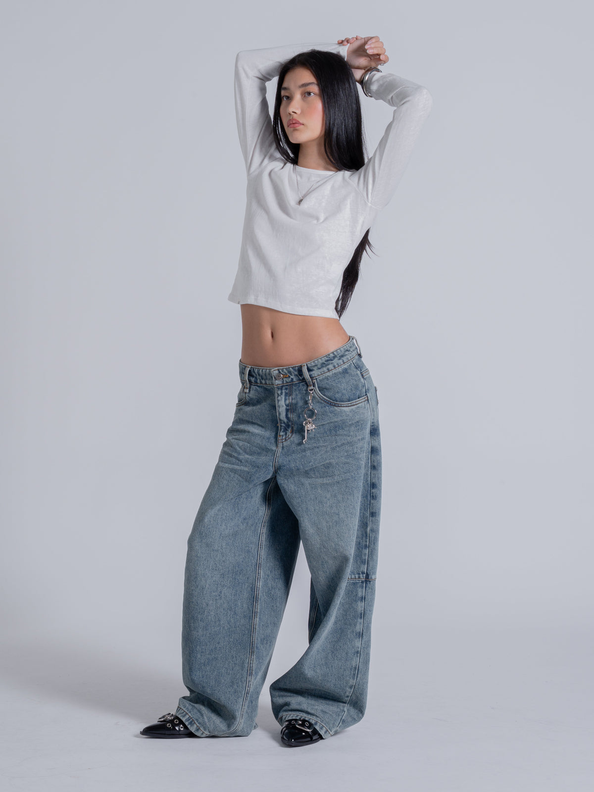 WRINKLE DENIM - VINTAGE WASHED BLUE