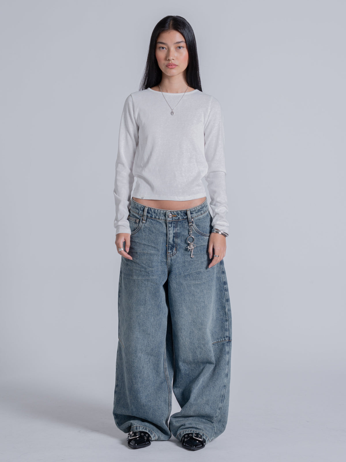 WRINKLE DENIM - VINTAGE WASHED BLUE