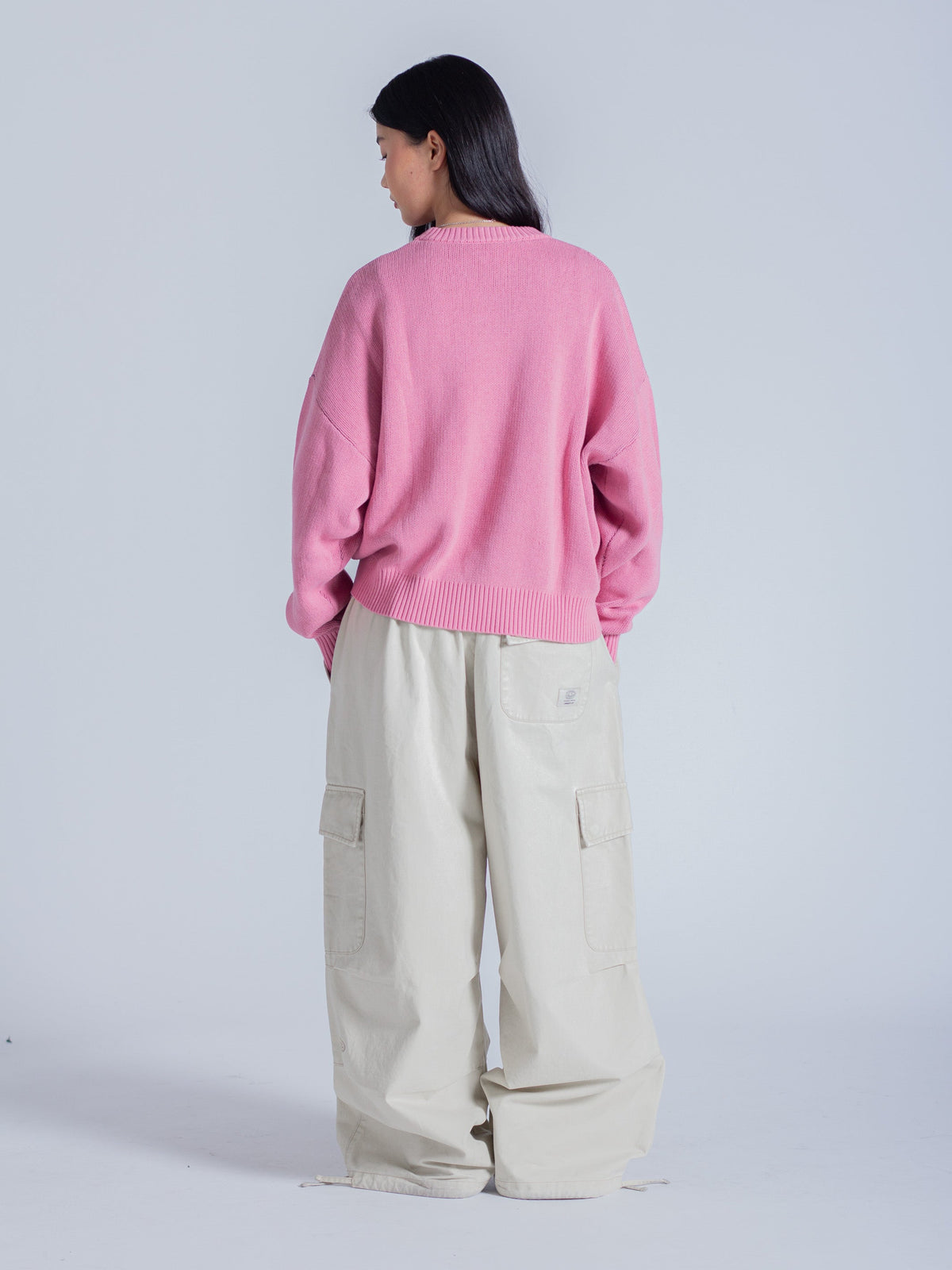 CURSIVE TEXT KNIT - HOT PINK