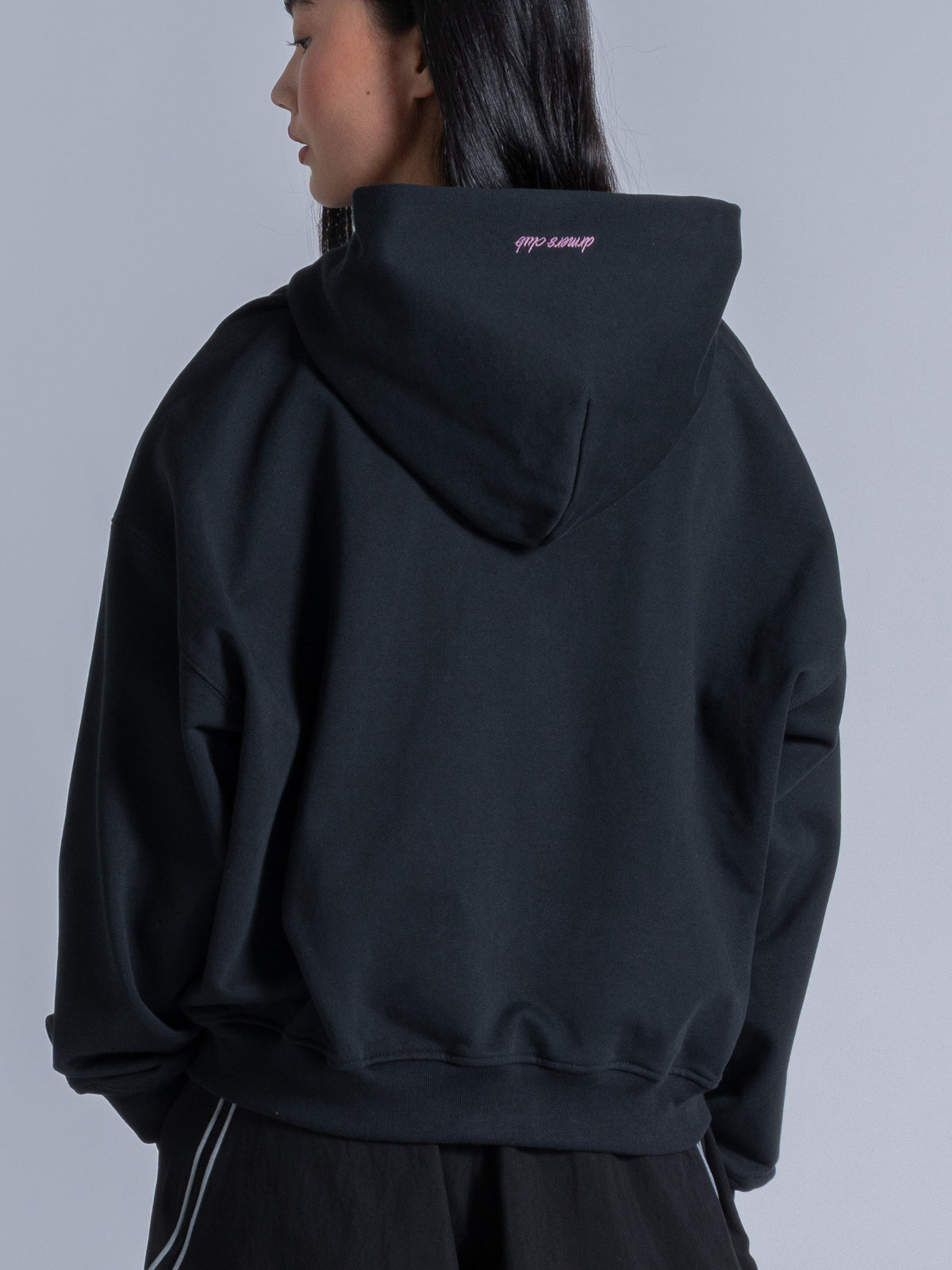 CURSIVE ZIP UP - BLACK