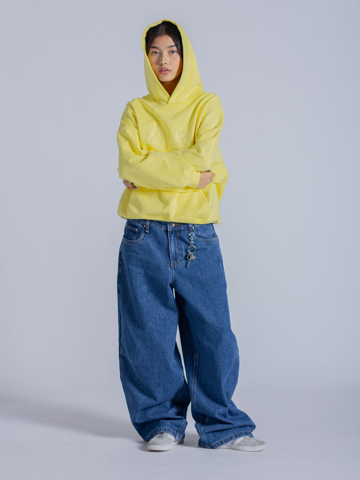 DOODLE TEXT HOODIE - SUNSHINE