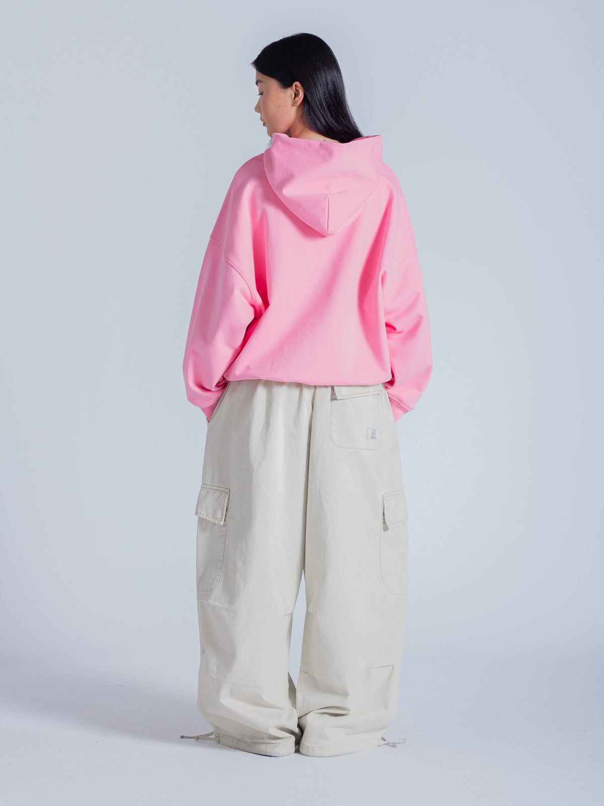 DOODLE TEXT HOODIE - PINK
