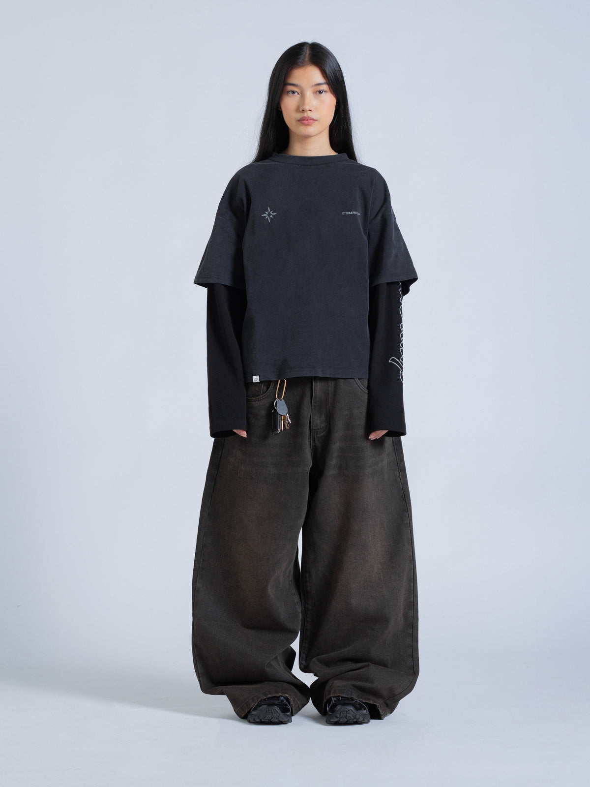 POLARIS LAYERED TEE - VINTAGE BLACK