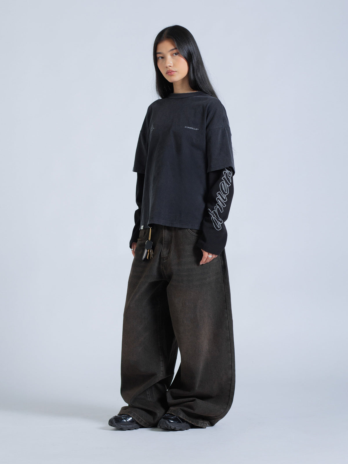 POLARIS LAYERED TEE - VINTAGE BLACK