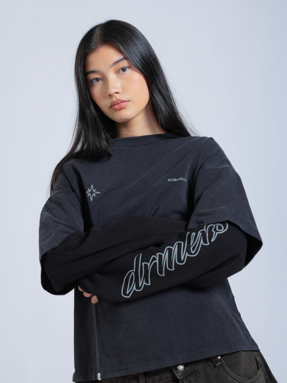 POLARIS LAYERED TEE - VINTAGE BLACK