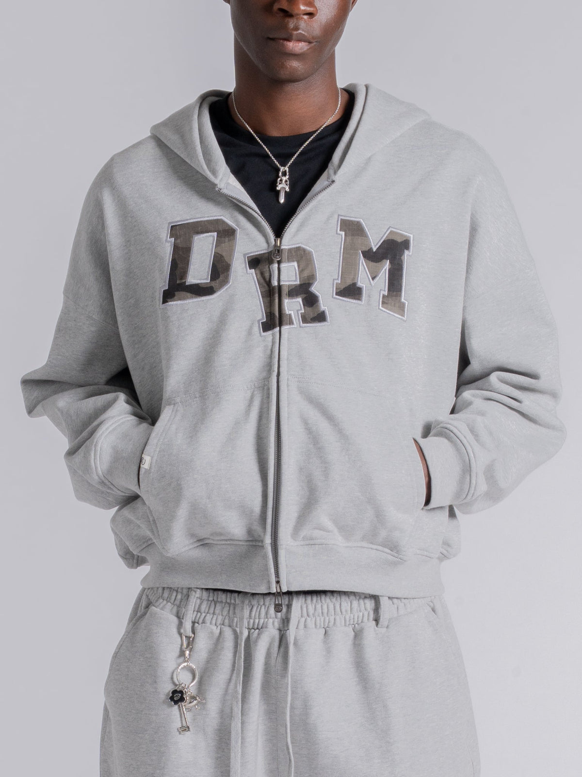 DRM ZIP UP - DARK HEATHER GREY