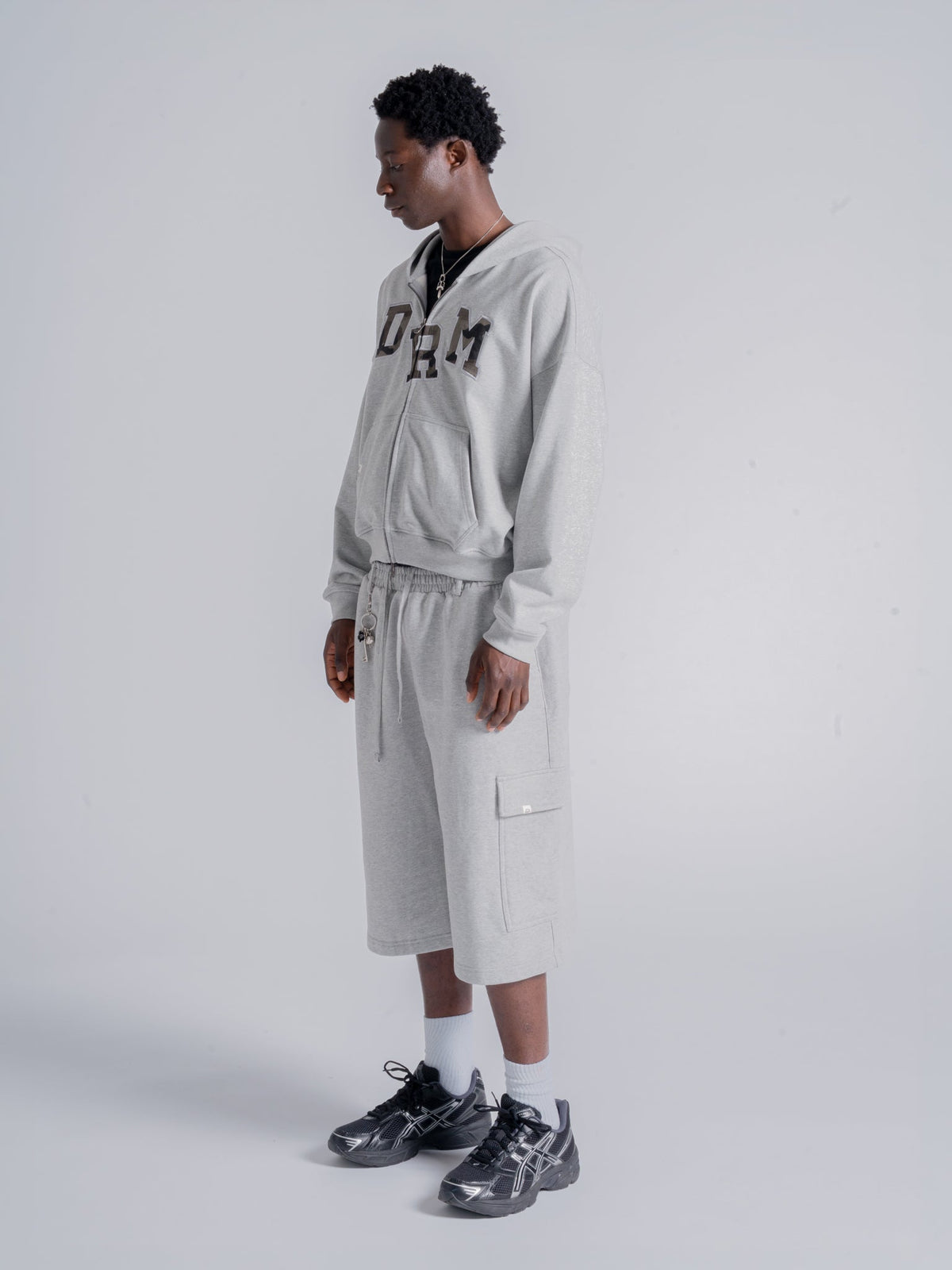 DRM ZIP UP - DARK HEATHER GREY