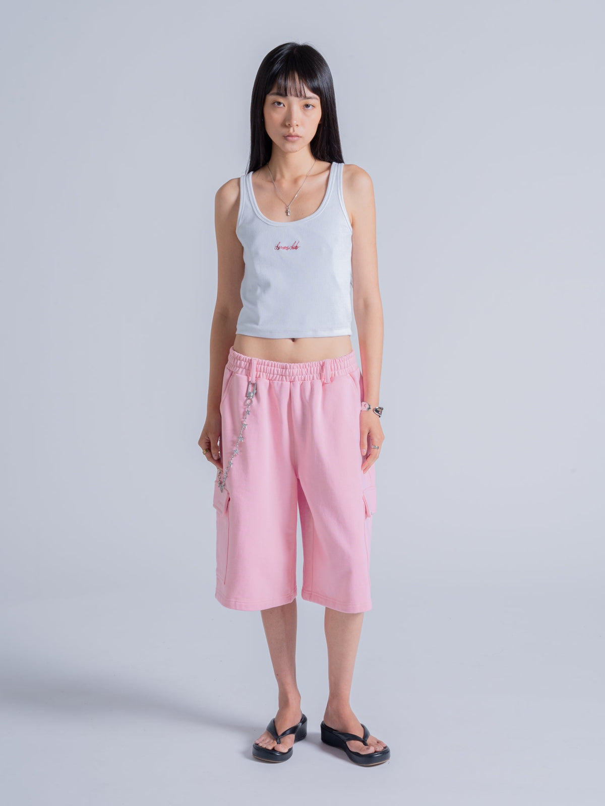 CARGO SWEAT SHORTS - LIGHT PINK