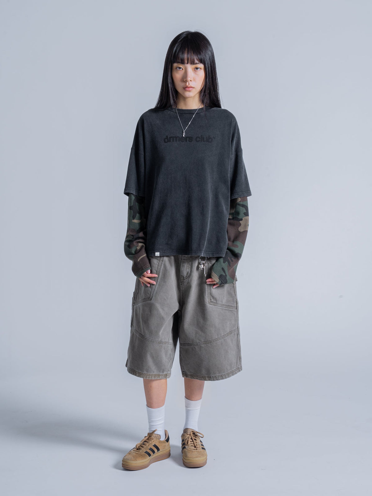 CAMO LAYERED TEE - VINTAGE BLACK