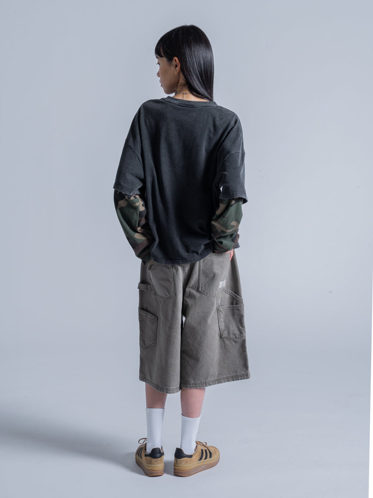 CAMO LAYERED TEE - VINTAGE BLACK
