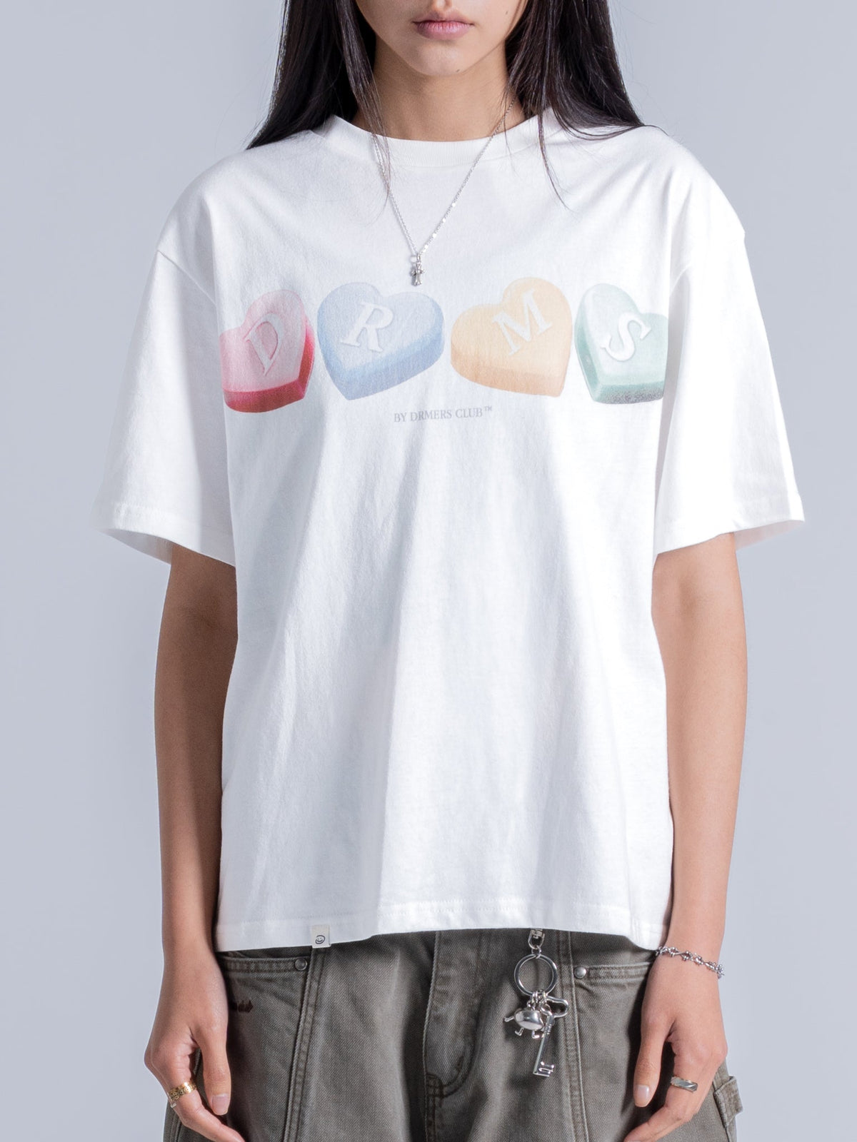 CANDY HEARTS TEE - WHITE