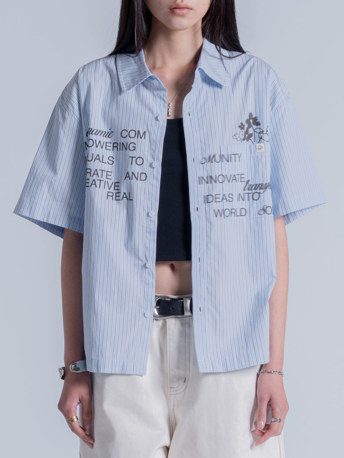 THE BOUQUET BUTTON UP - BLUE