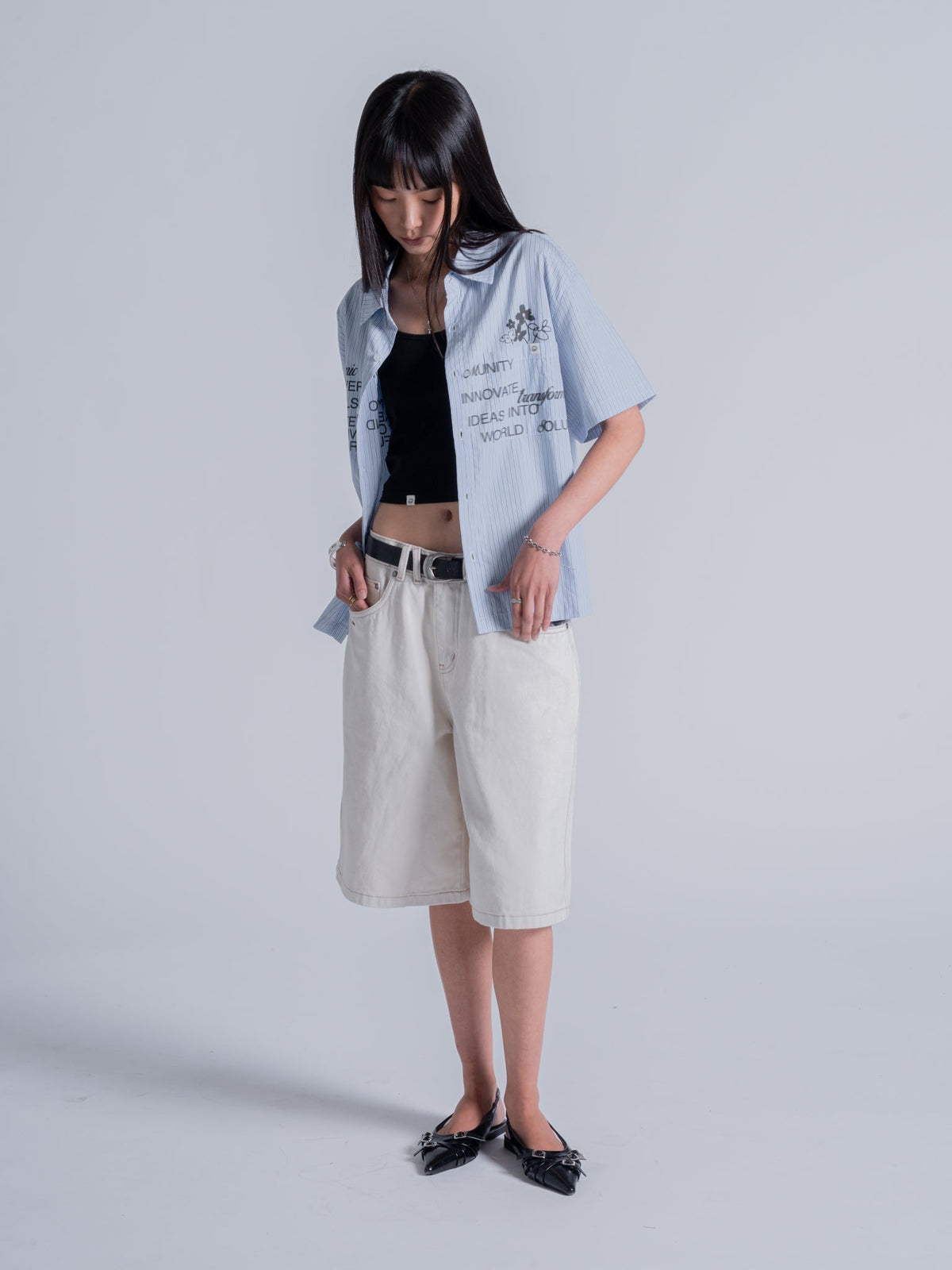 THE BOUQUET BUTTON UP - BLUE