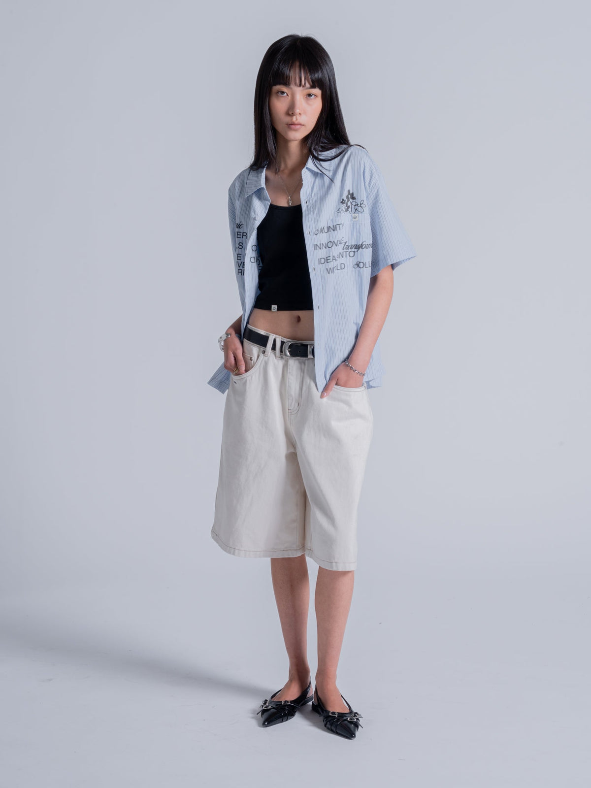 THE BOUQUET BUTTON UP - BLUE