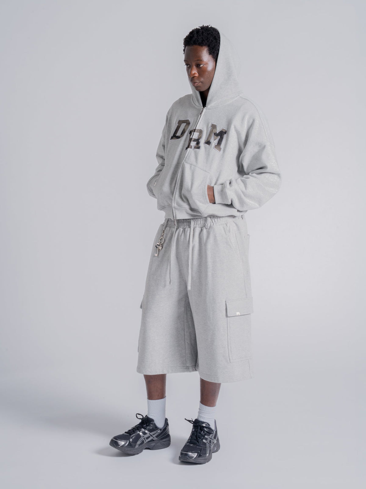 DRM ZIP UP - DARK HEATHER GREY