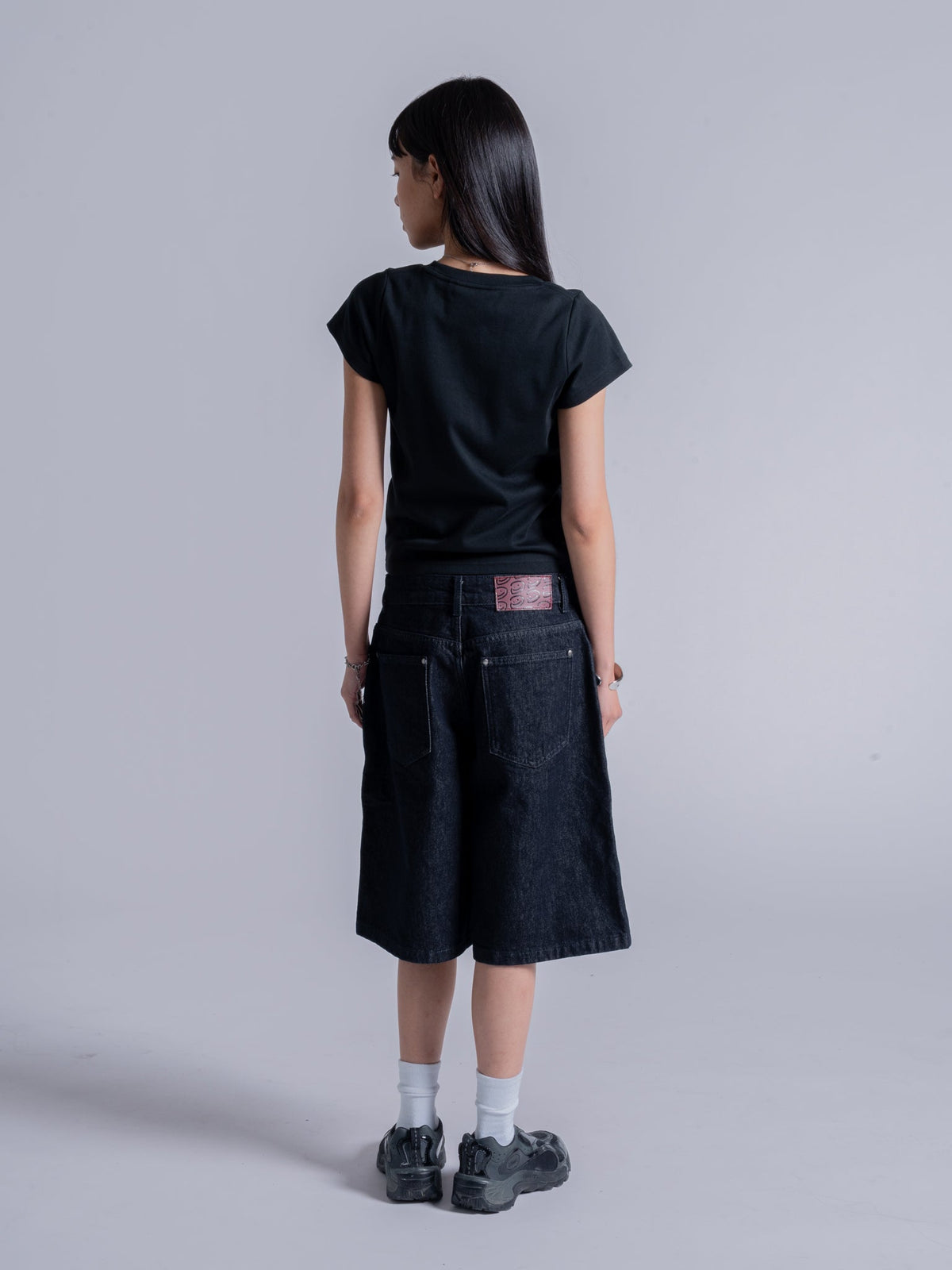 PLAID POCKET JORTS - INDIGO