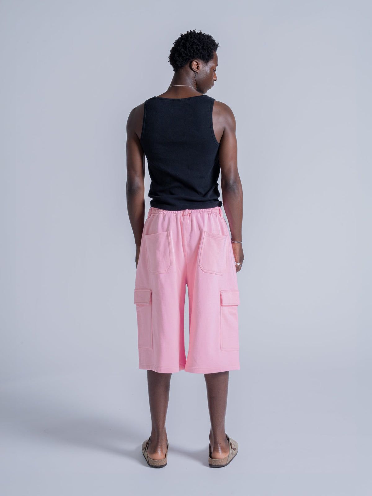 CARGO SWEAT SHORTS - LIGHT PINK