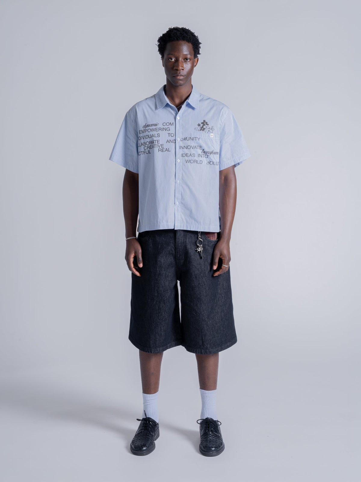 THE BOUQUET BUTTON UP - BLUE