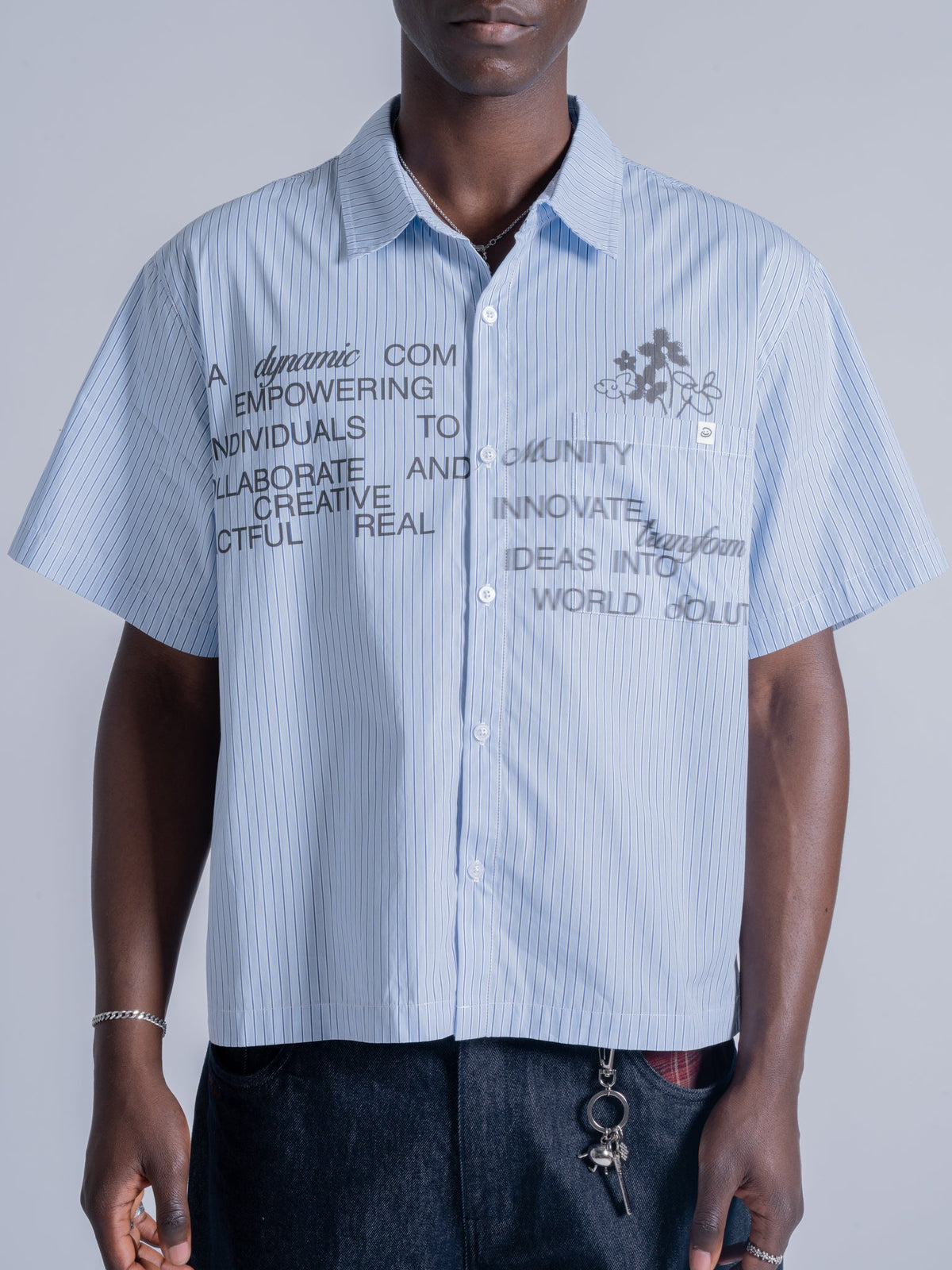 THE BOUQUET BUTTON UP - BLUE