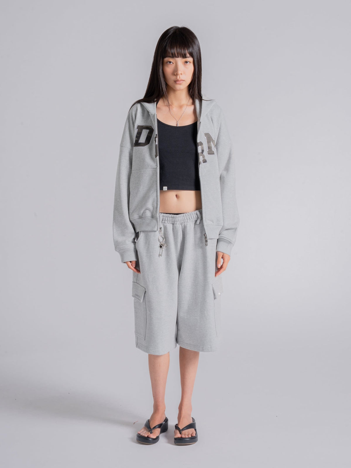 DRM ZIP UP - DARK HEATHER GREY
