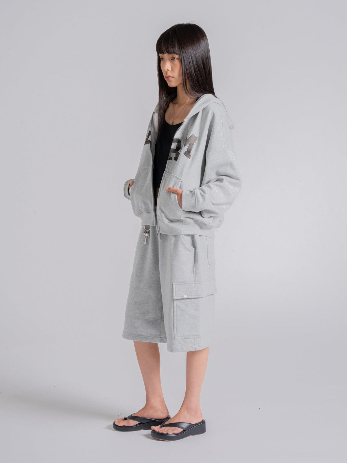 DRM ZIP UP - DARK HEATHER GREY