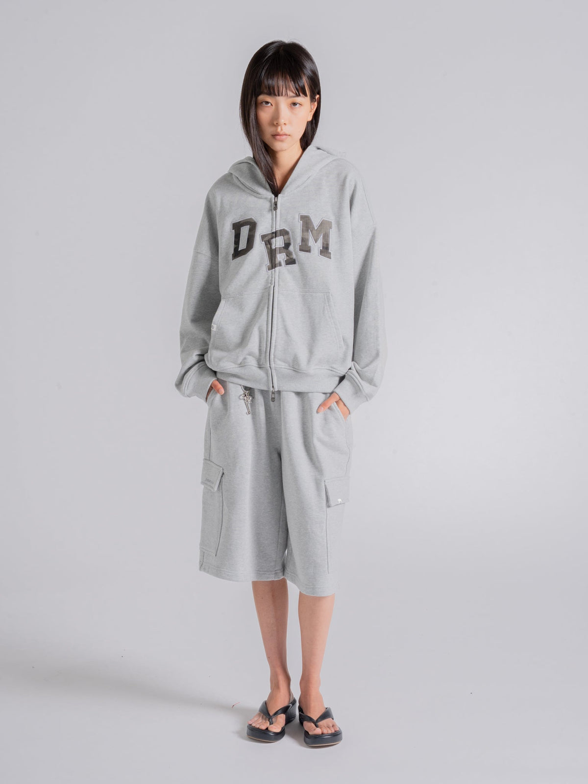 DRM ZIP UP - DARK HEATHER GREY