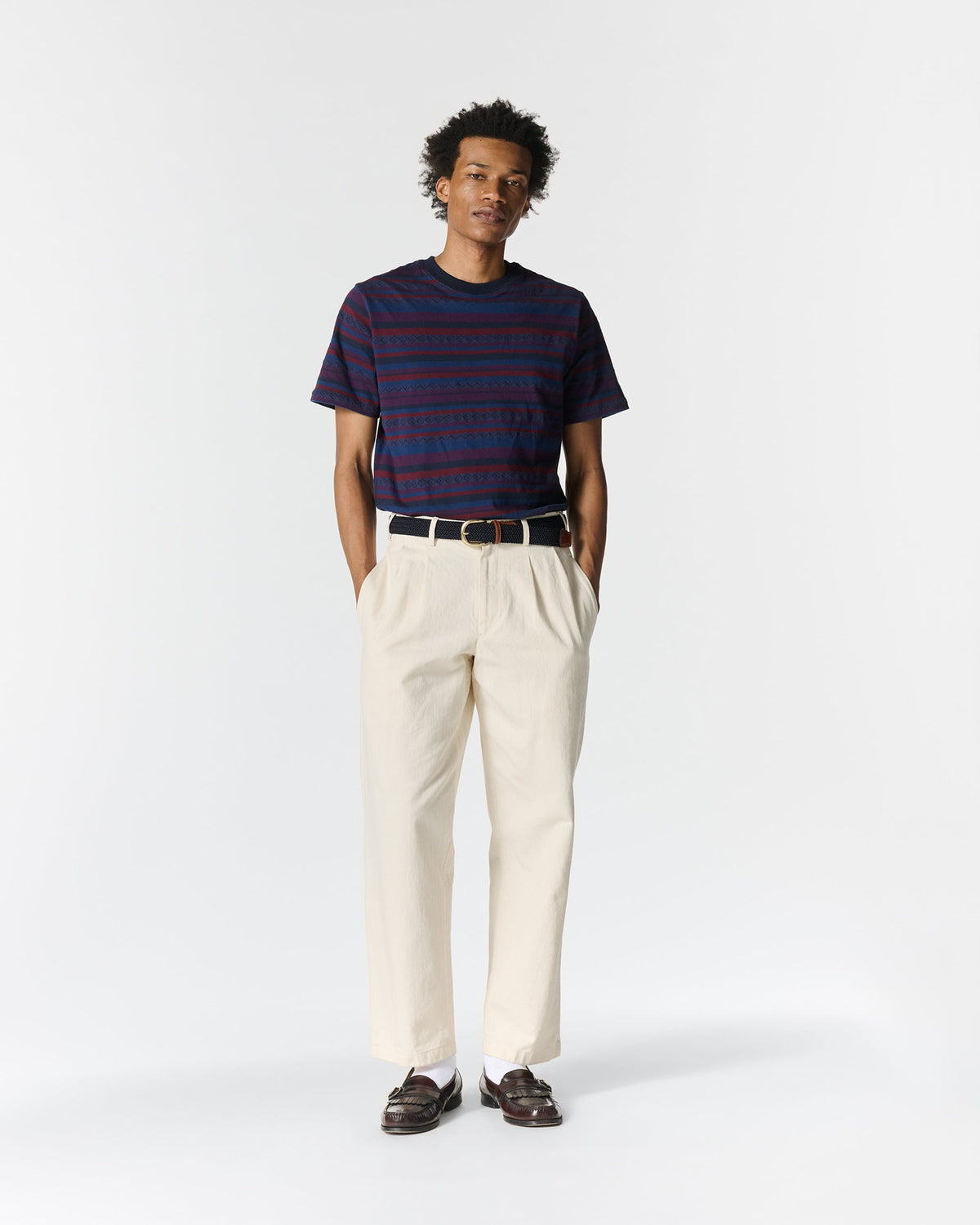 Striped Pointelle Tee