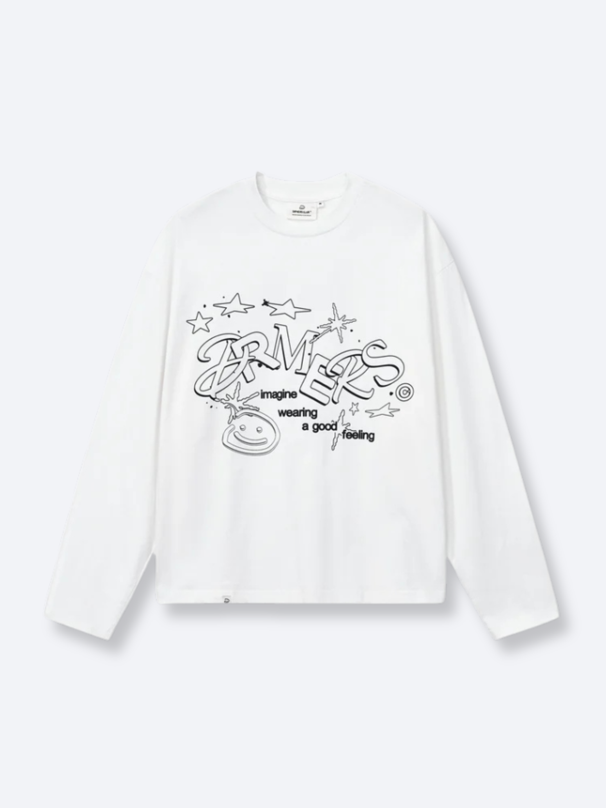 LINEWORK LONG SLEEVE TEE - WHITE