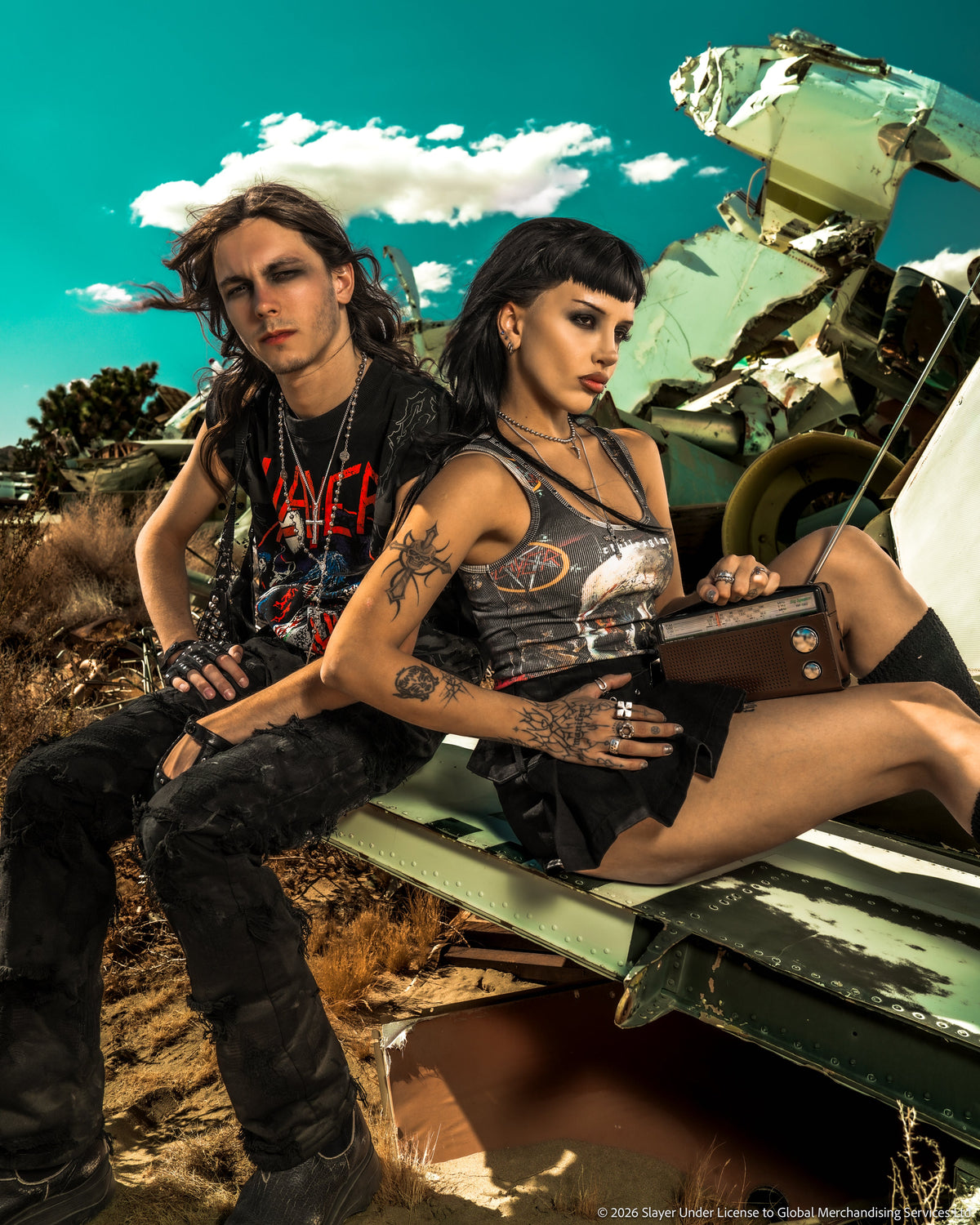 Undead Chaos 199X Cropped Muscle Tee in Vintage Black