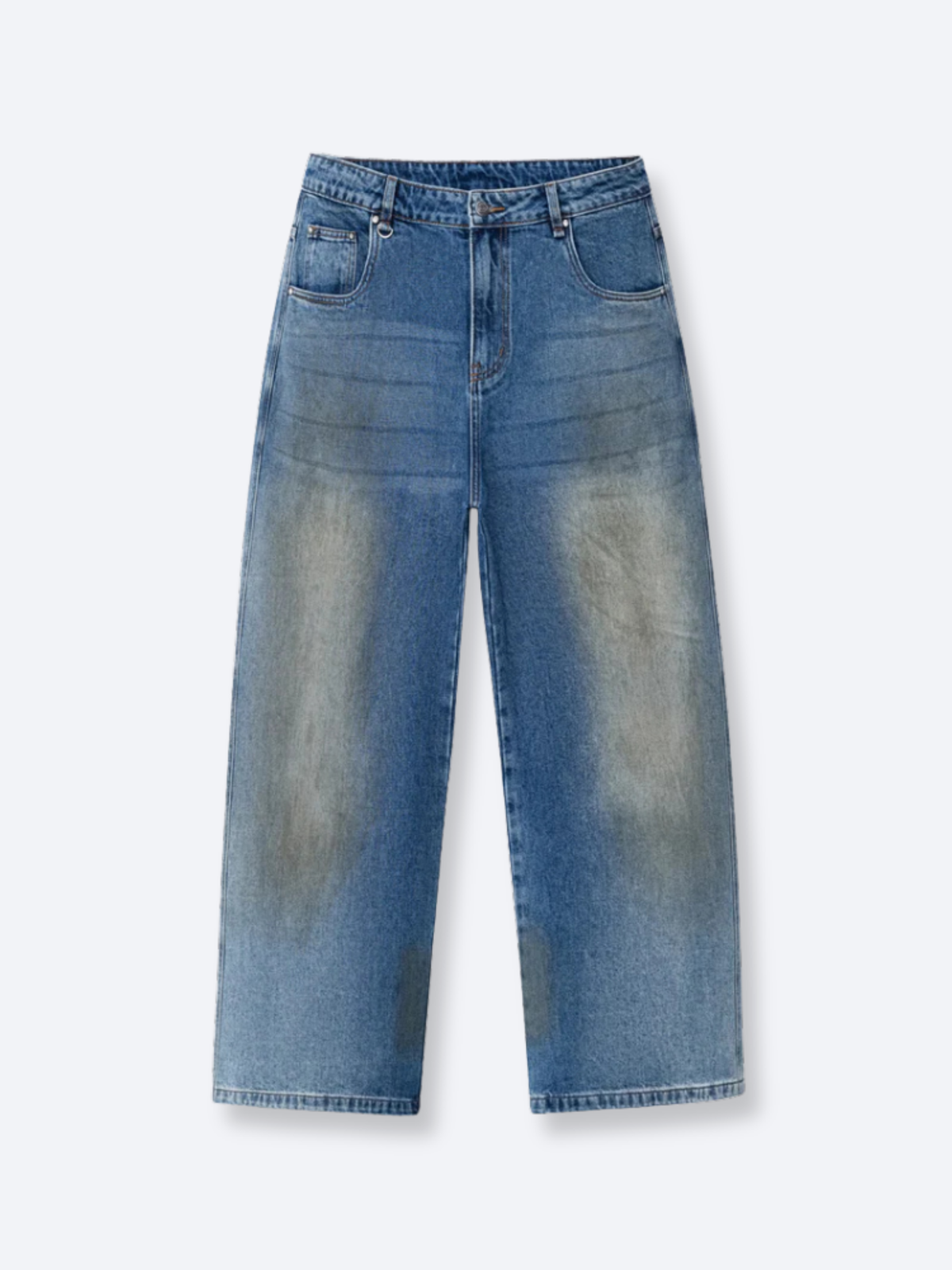 MUD STAINED JEANS - DARK BLUE