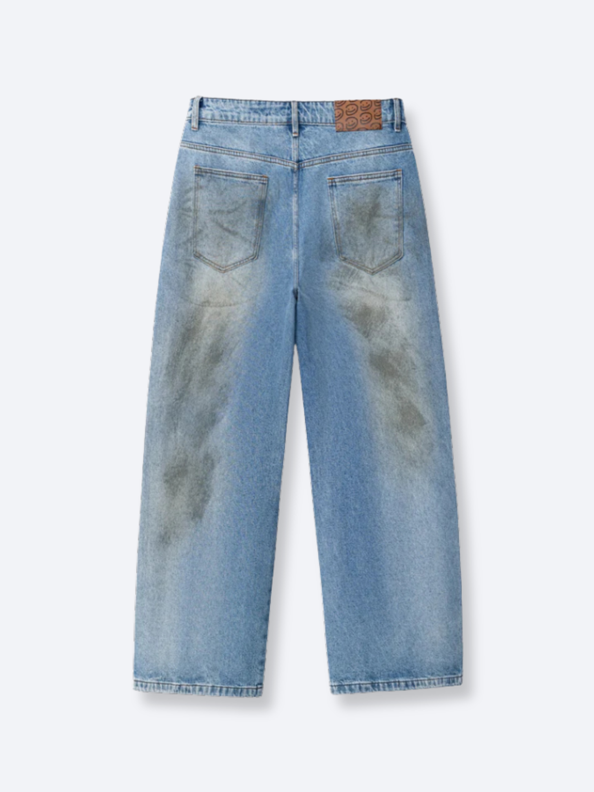 MUD STAINED JEANS - LIGHT BLUE