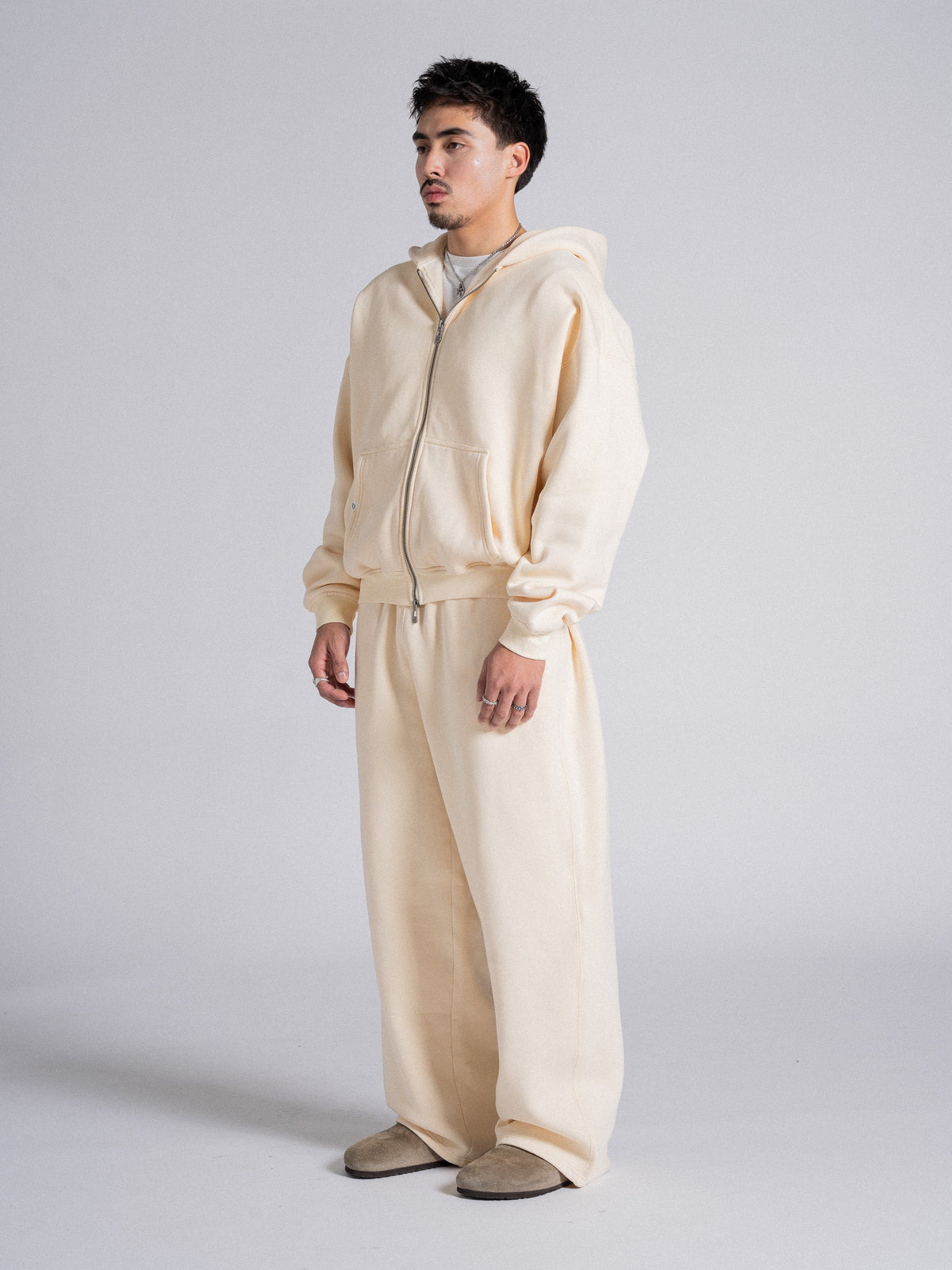 SIGNATURE BASIC ZIP UP - CREAM