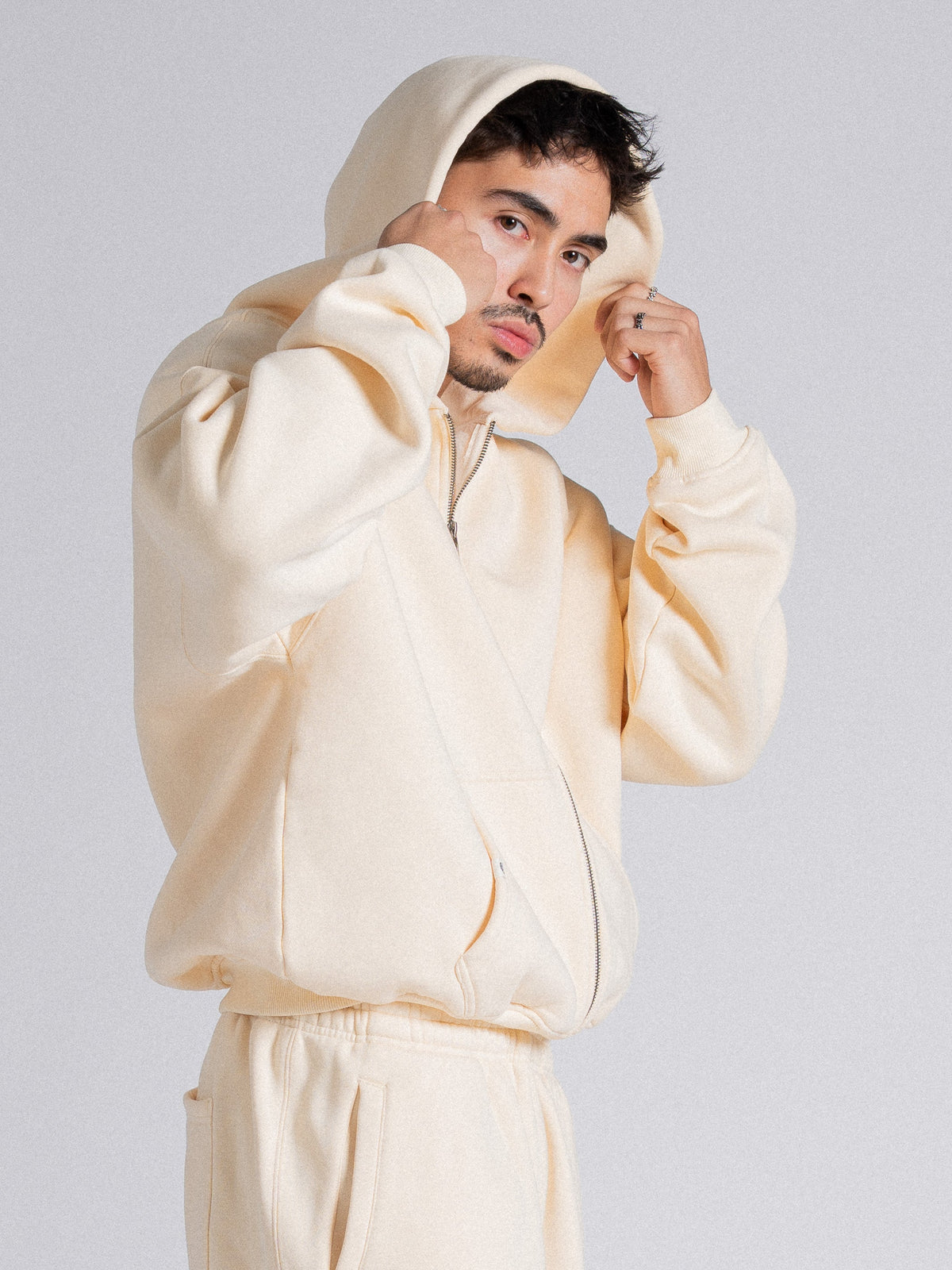 SIGNATURE BASIC ZIP UP - CREAM