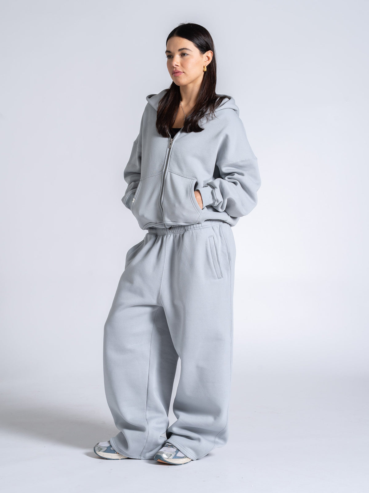 SIGNATURE BASIC ZIP UP - ICE SLATE