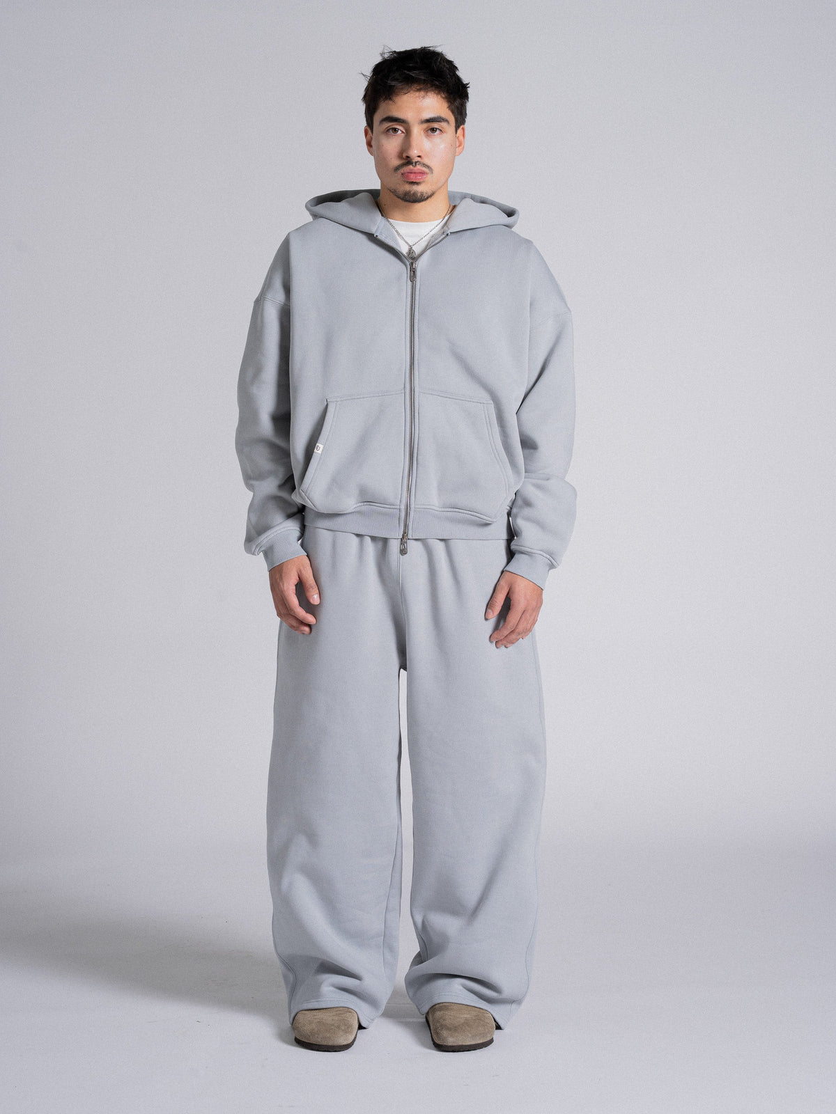 SIGNATURE BASIC ZIP UP - ICE SLATE