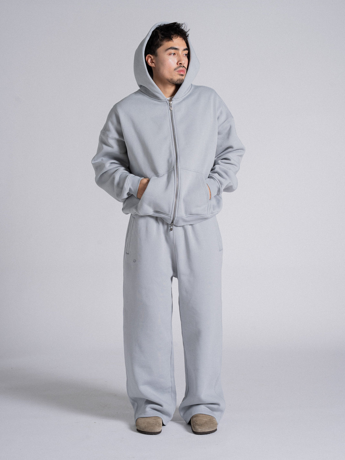 SIGNATURE BASIC ZIP UP - ICE SLATE
