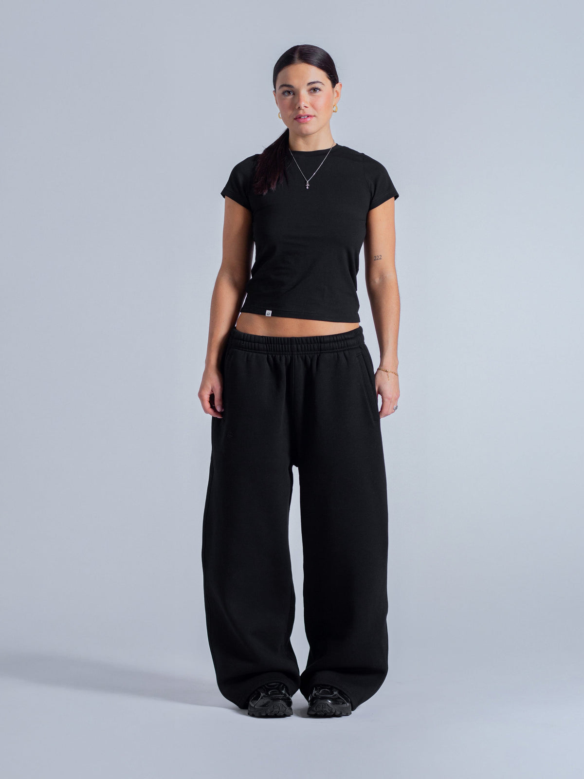 CROPPED-ISH BABY TEE - BLACK