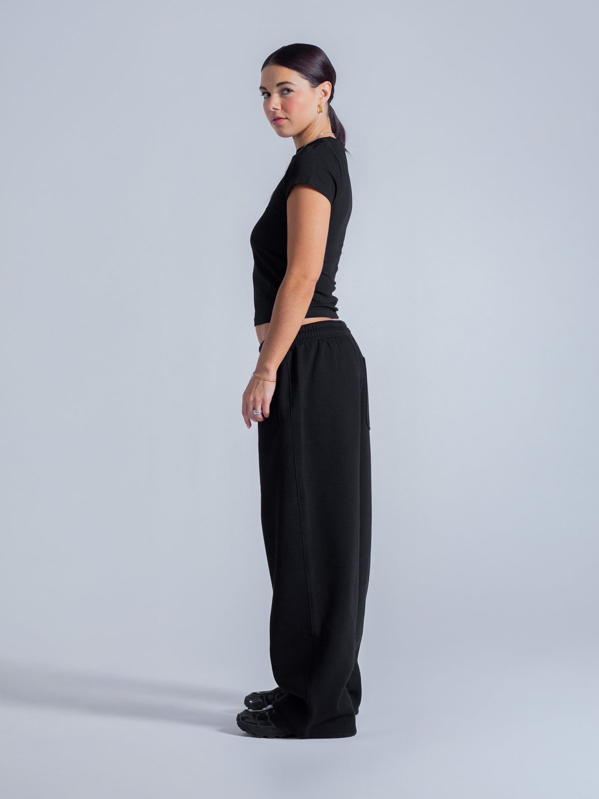 CROPPED-ISH BABY TEE - BLACK